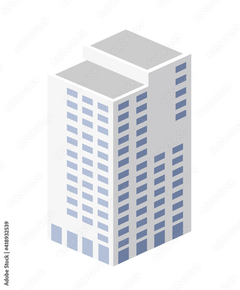 Vector isometric urban architecture building of the modern Vector isometric urban architecture building of the modern