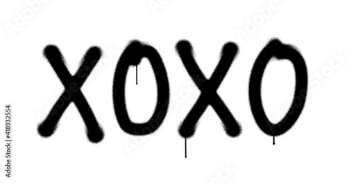 Xoxo sign spray painted isolated