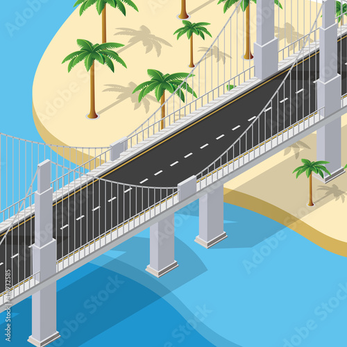 The bridge of urban infrastructure is isometric for games