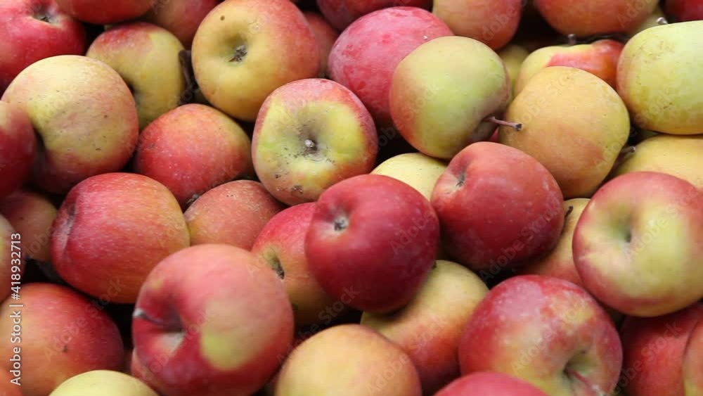 Close up of fresh red apples in the basket. Close up of fresh red apples in the basket.