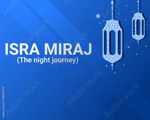 Isra miraj template with blue theme.