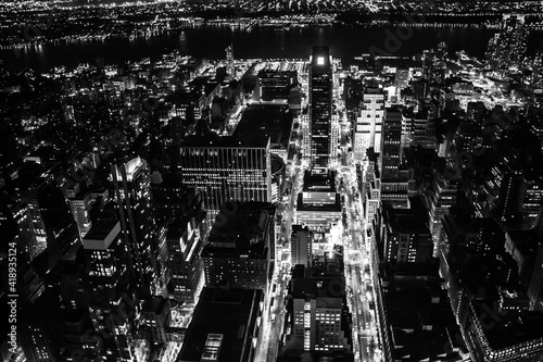 High rise buildings in Manhattan , New York.