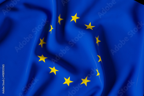 official flag of the european union 3d render illustration