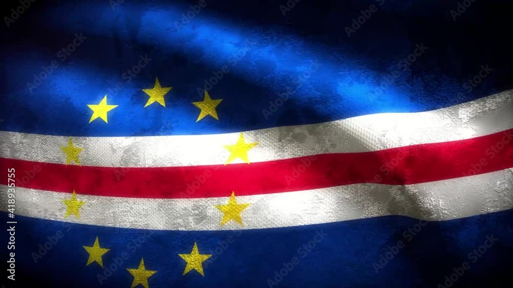 Cabo Verde grungy flag loop