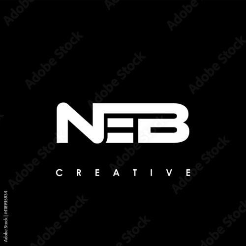 NEB Letter Initial Logo Design Template Vector Illustration