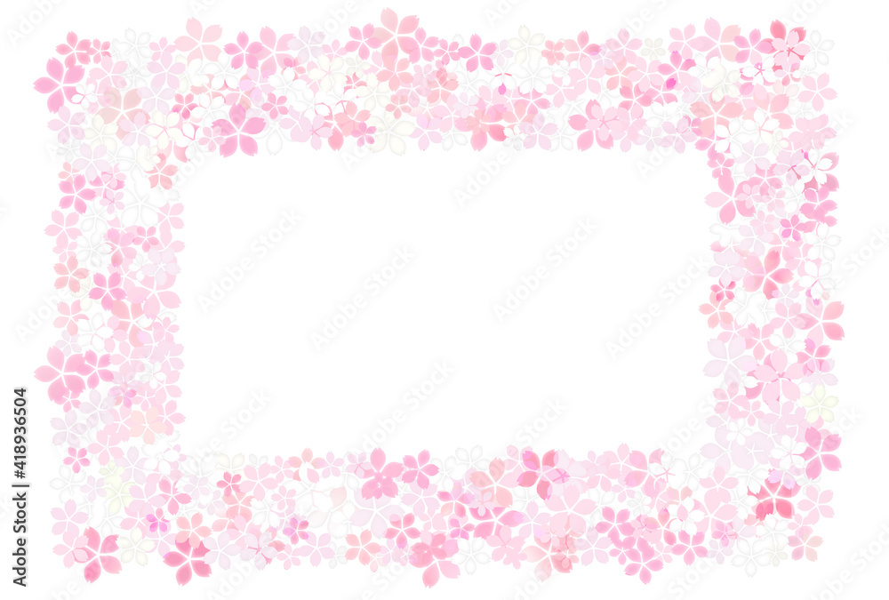 桜の花びら四角のフレーム5