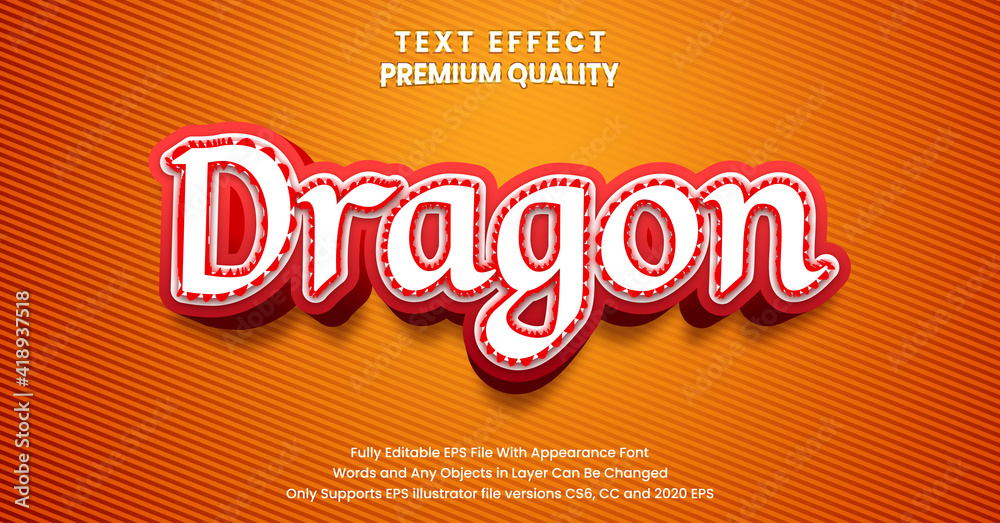 Editable modern text effect, dragon style