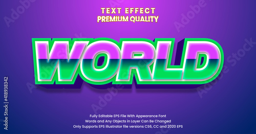 World 3d editable font effect