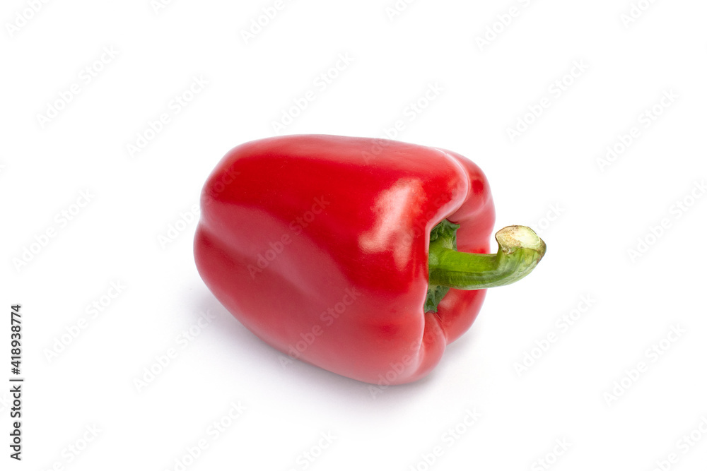 Fresh red bell pepper. Isolated on white background Fresh red bell pepper. Isolated on white background