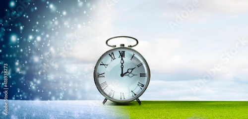 Jahresezeitenwechsel von Winter zu Sommer