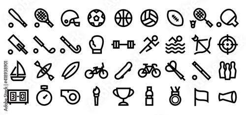 Sports Icon Set (Bold outline version)