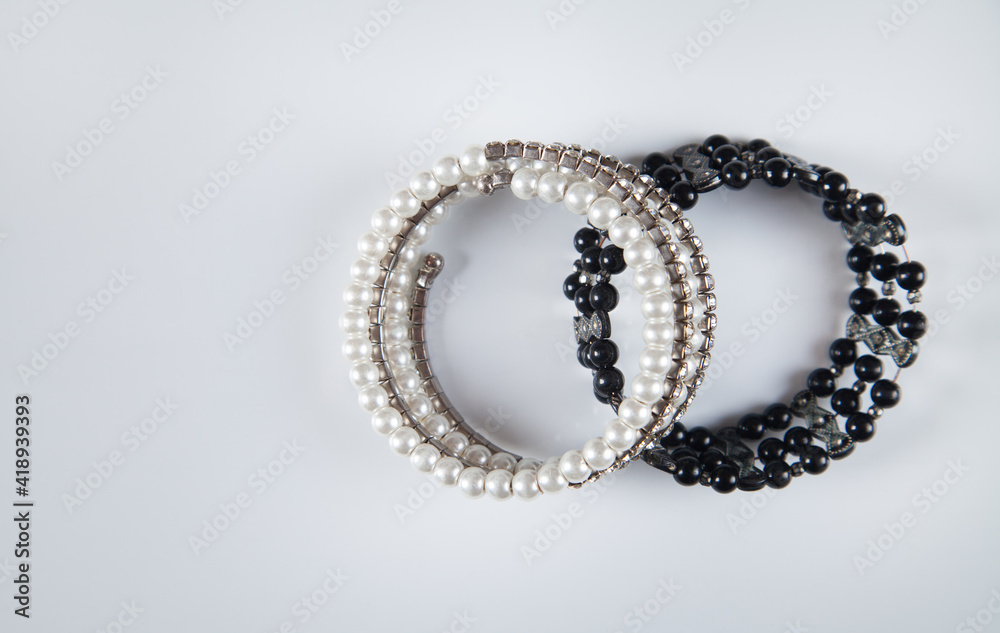 Bracelets isolated on white background. Concept of fashion. Bracelets isolated on white background. Concept of fashion.