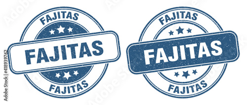 fajitas stamp. fajitas label. round grunge sign