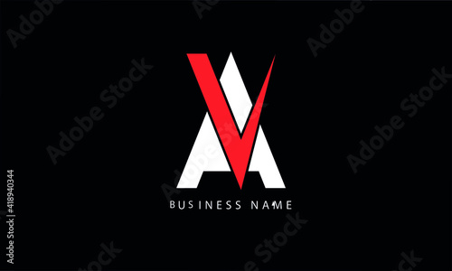 Abstract Letter Initial AV or VA Vector Logo Design Template