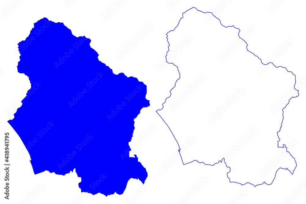 Obraz premium Lucca province (Italy, Italian Republic, Tuscany or Toscana region) map vector illustration, scribble sketch Province of Lucca map