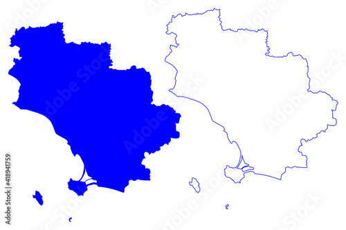 Grosseto province (Italy, Italian Republic, Tuscany or Toscana region) map vector illustration, scribble sketch Province of Grosseto map