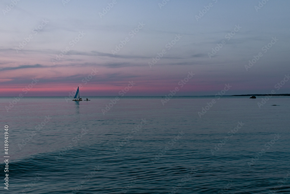 kite surfing in the sea