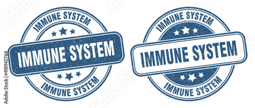 immune system stamp. immune system label. round grunge sign