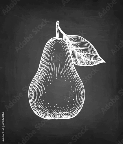 Chalk sketch of pear.