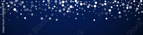 White dots Christmas background. Subtle flying sno