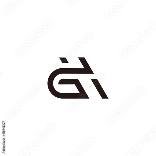 letter gh simple linear geometric design vector photo