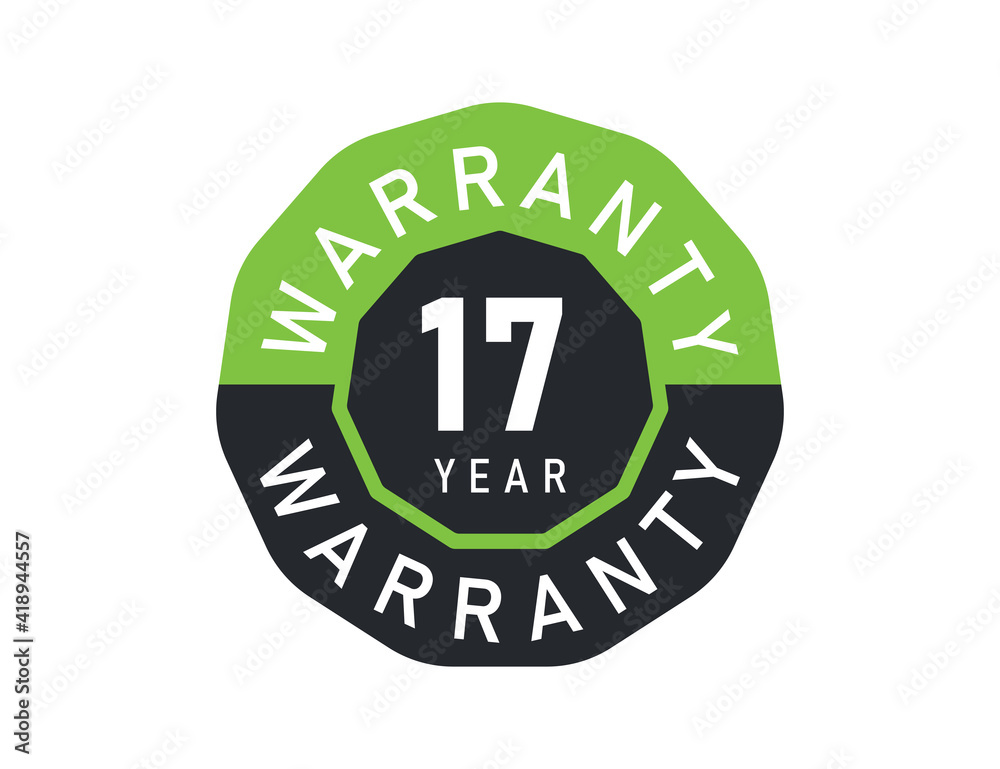 17 year warranty logo isolated on white background. 17 years warranty image 17 year warranty logo isolated on white background. 17 years warranty image
