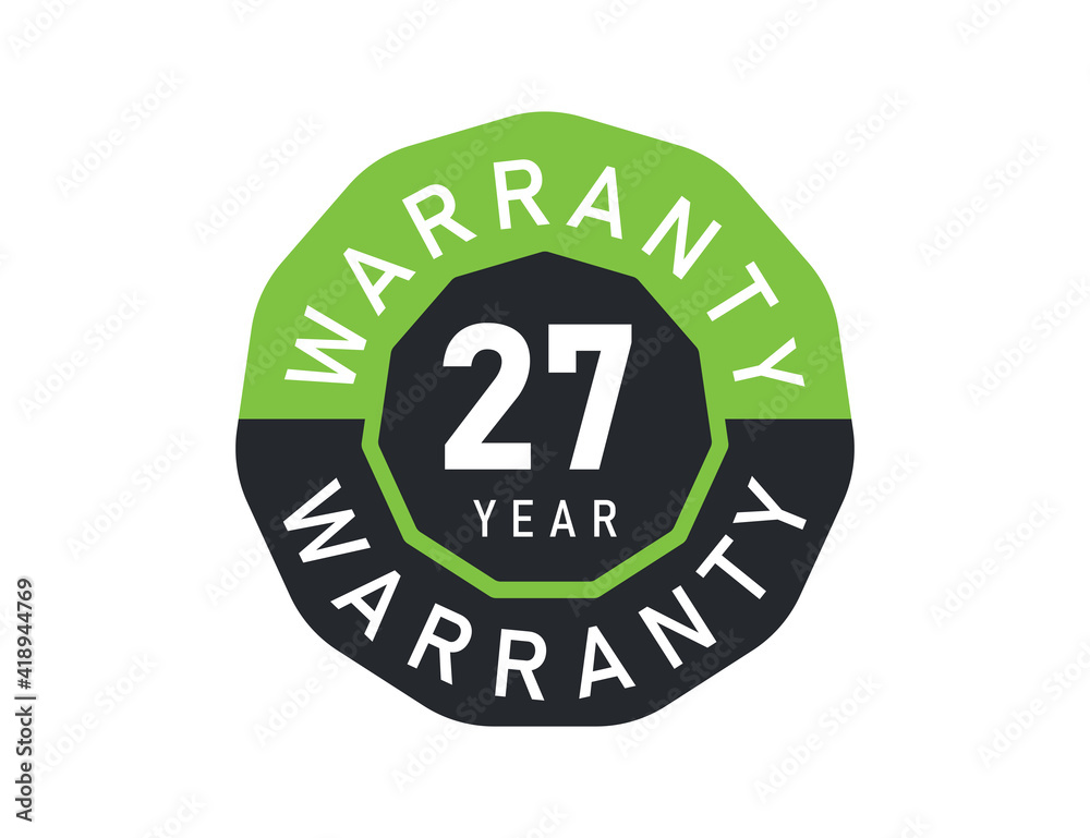 27 year warranty logo isolated on white background. 27 years warranty image 27 year warranty logo isolated on white background. 27 years warranty image