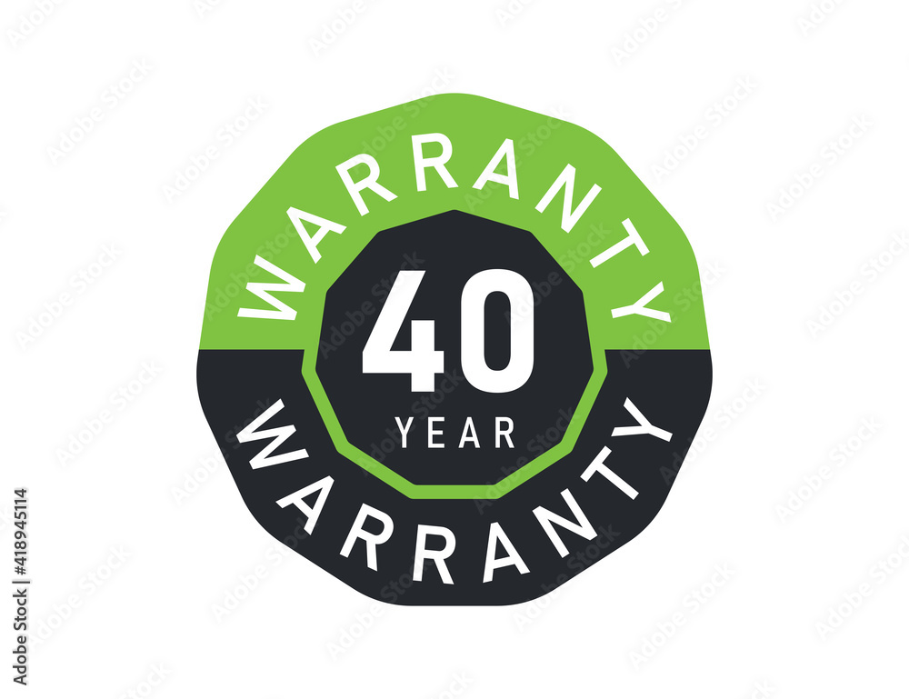 40 year warranty logo isolated on white background. 40 years warranty image 40 year warranty logo isolated on white background. 40 years warranty image