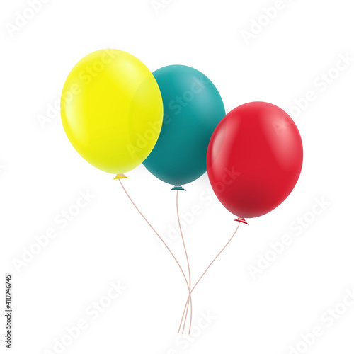 Balloons in realistic style. Balloons isolated  on white background. 