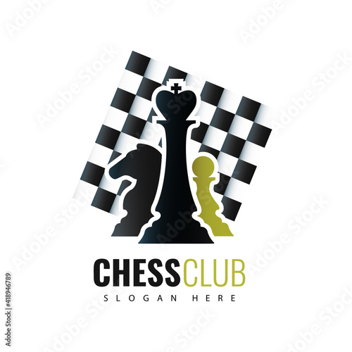 Vector illustration. Chess Club Template Logo design. 
