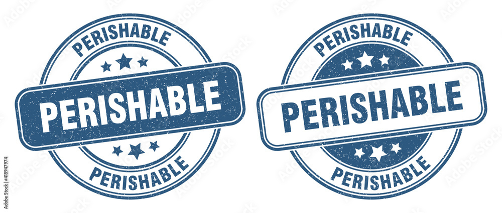 Obraz premium perishable stamp. perishable label. round grunge sign