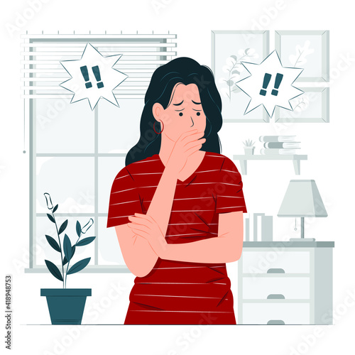 person, girl, a woman with stress mental disorder concept illustration