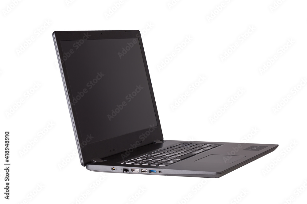 Modern black laptop isolated on white background Modern black laptop isolated on white background