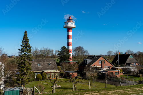 Leuchtturm Steindeich bei Kollmar, Schleswig Holstein, Deutschland photo