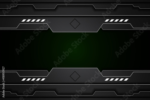 abstract metal carbon texture modern and edge lines chromium on green black. design futuristic technology background. vector illustration