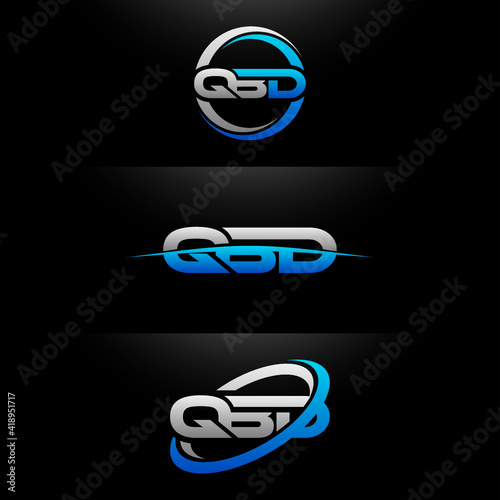 QBD Letter Initial Logo Design Template Vector Illustration