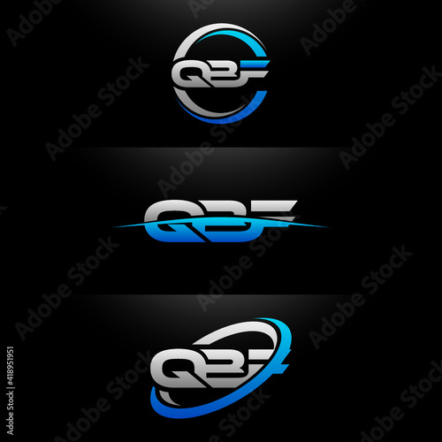 QBF Letter Initial Logo Design Template Vector Illustration