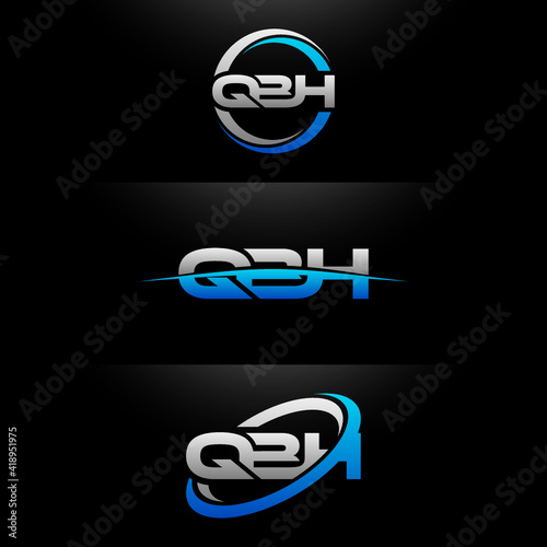 QBH Letter Initial Logo Design Template Vector Illustration