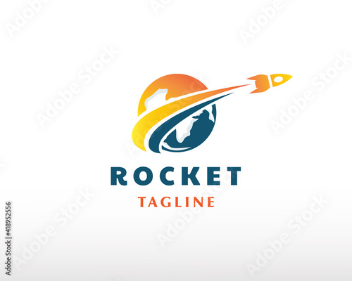 rocket logo connect logo creative rocket logo fast rocket logo