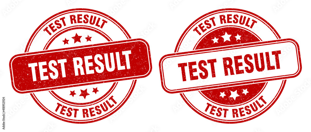 test result stamp. test result label. round grunge sign test result stamp. test result label. round grunge sign