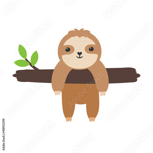 Vector Cartoon Slot Sleep Slowly moving slots hang on trees in various poses.