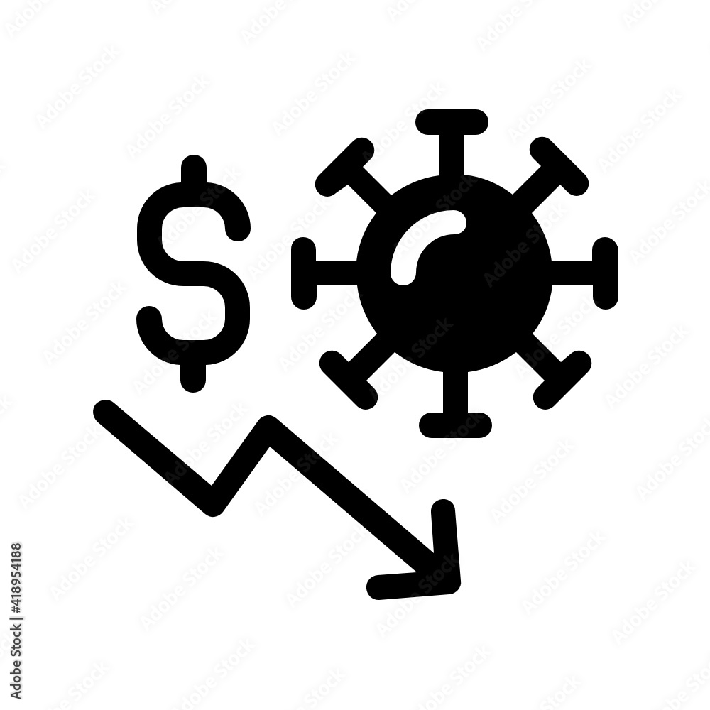 Economic crisis due to coronavirus pandemic, dollar currency decrease value cause by covid-19 worldwide outbreak, USD go down by recession vector icon Economic crisis due to coronavirus pandemic, dollar currency decrease value cause by covid-19 worldwide outbreak, USD go down by recession vector icon