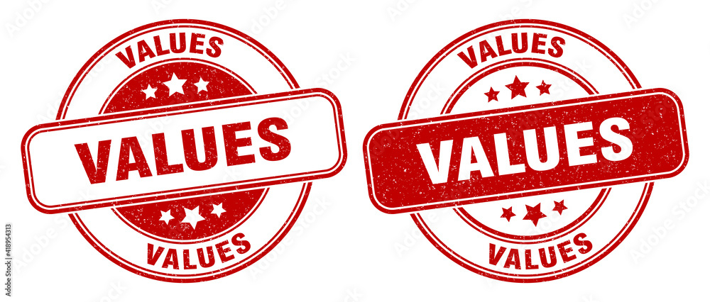 values stamp. values label. round grunge sign values stamp. values label. round grunge sign