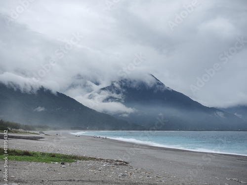 Cloudy with seascape and beach in Taiwan