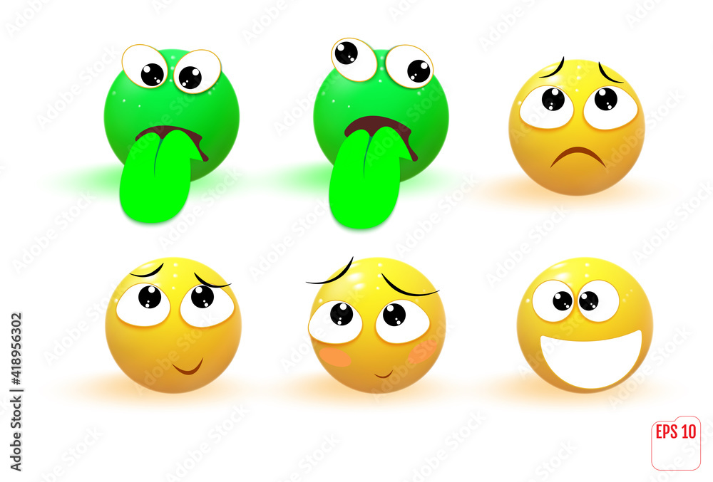 Emoji icon set. Vector illustration