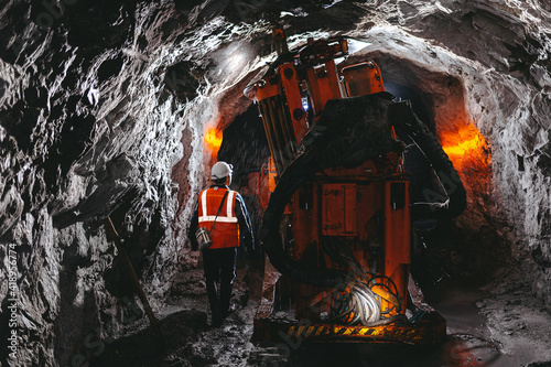 gold mining tunnel equipment bore drilling mine photo