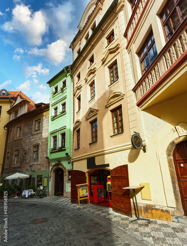 Narrow streets of Prague s old town