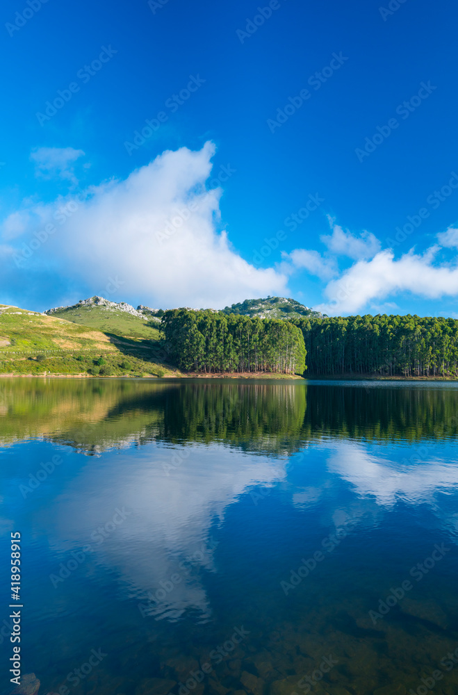 El Juncal reservoir - Embalse de El Juncal, Río  Chirlia, Guriezo, MOC Montaña Oriental Costera, NATURA 2000, Cantabria, Spain, Europe