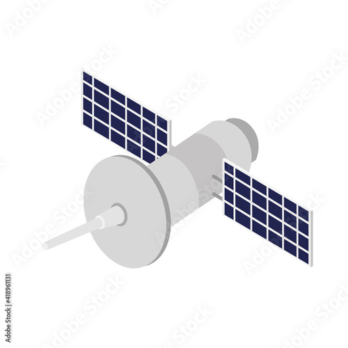 satellite broadcast space isometric icon
