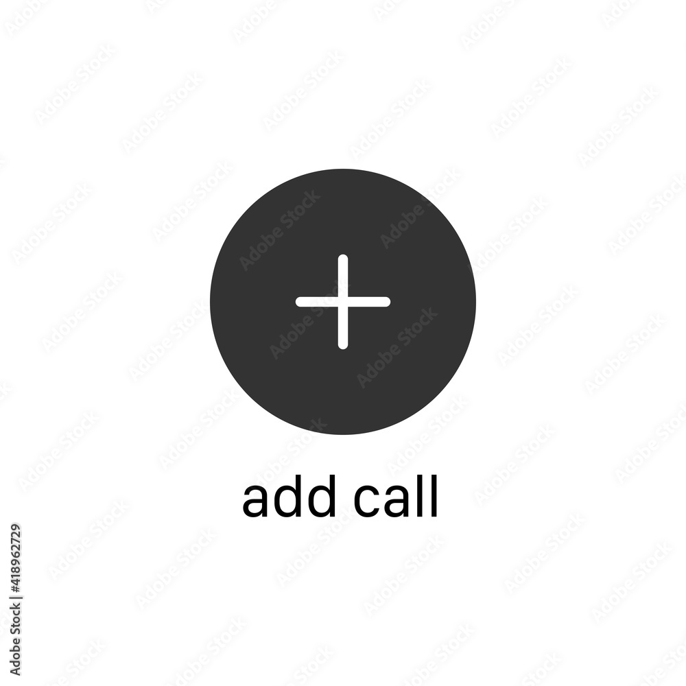 Obraz premium Add call icon isolated on white background. Multimedia symbol modern, simple, vector, icon for website design, mobile app, ui. Vector Illustration